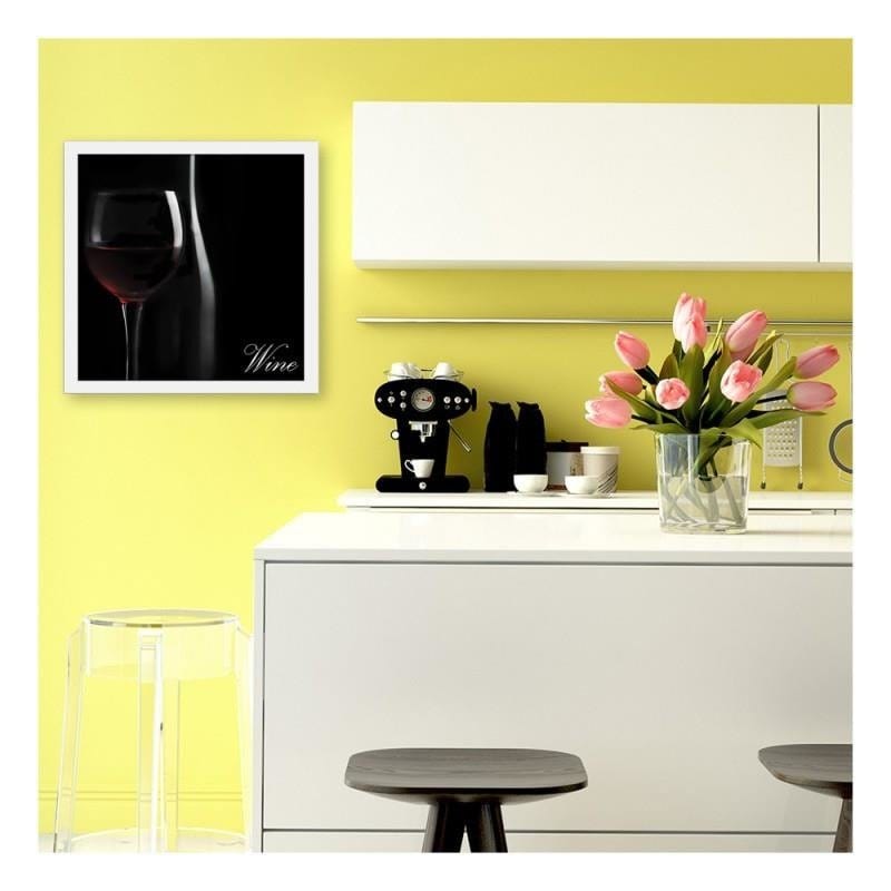 Glezna baltā rāmī - A glass of red wine Home Trends DECO