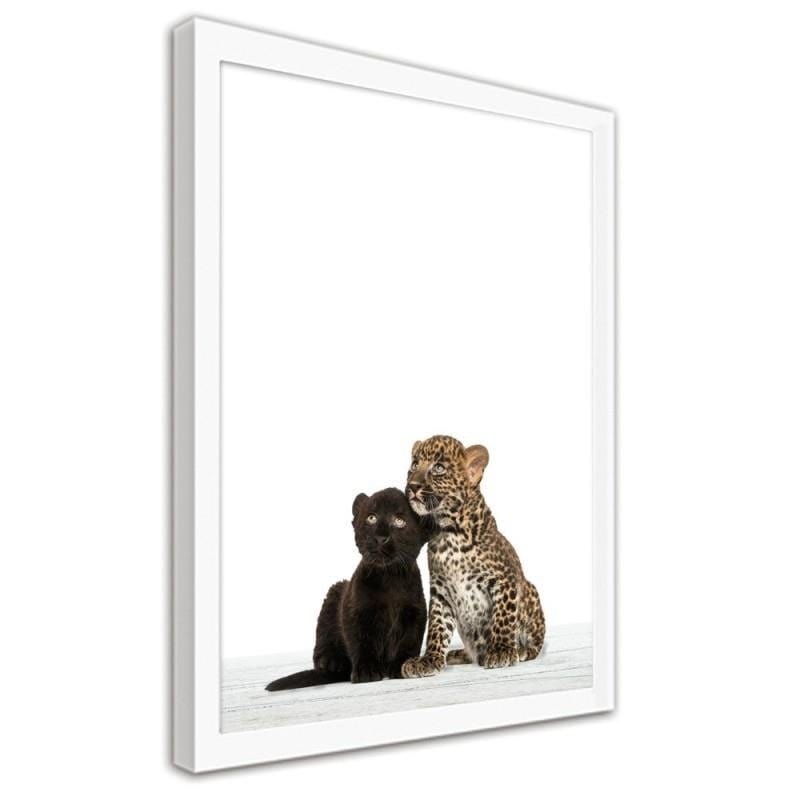 Glezna baltā rāmī - A little leopard and a cougar Home Trends DECO