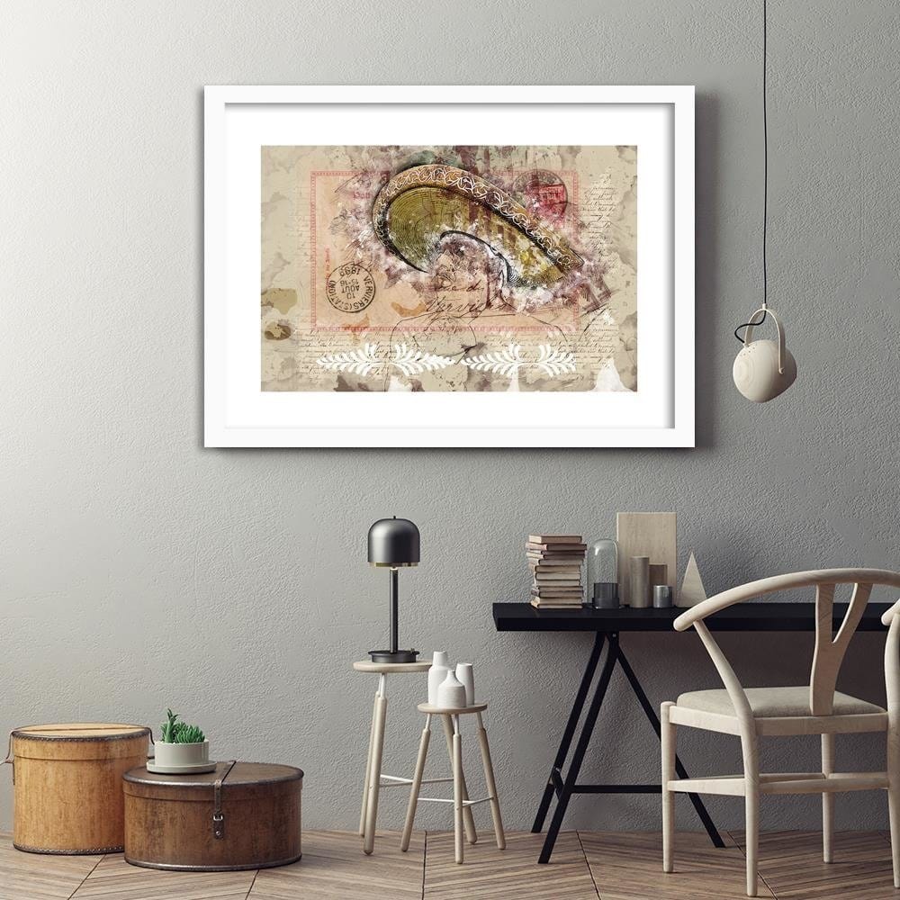 Glezna baltā rāmī - A Man In A Sombrero Home Trends DECO