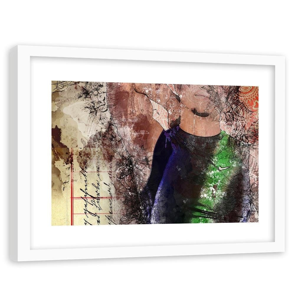 Glezna baltā rāmī - A Man In A Sports Shirt Home Trends DECO