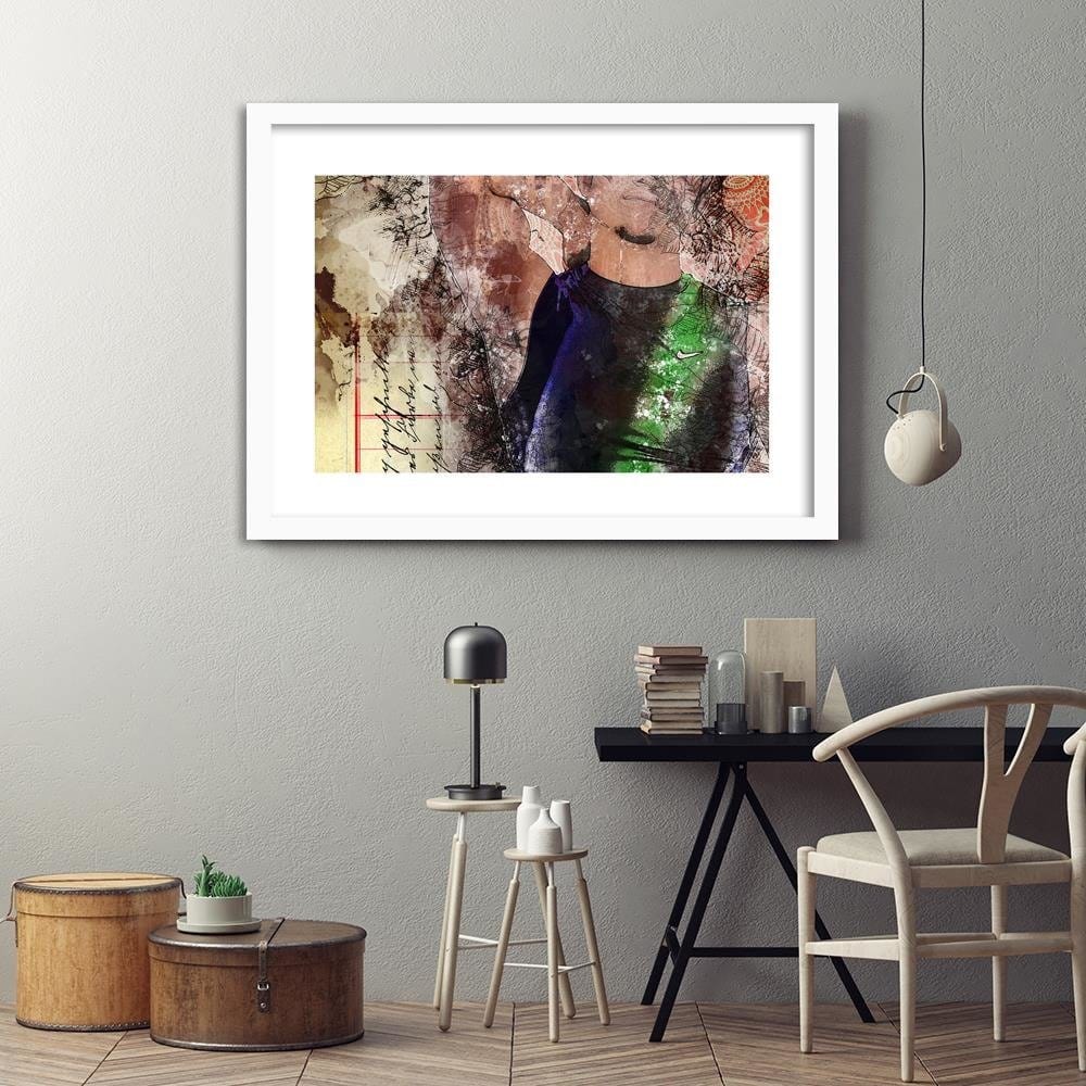 Glezna baltā rāmī - A Man In A Sports Shirt Home Trends DECO