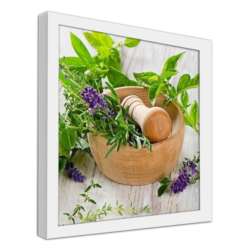 Glezna baltā rāmī - A mortar with herbs Home Trends DECO