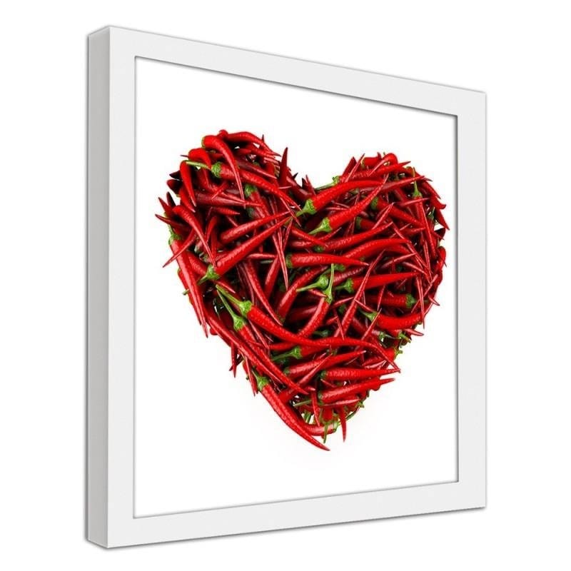 Glezna baltā rāmī - A spicy heart Home Trends DECO