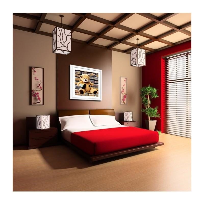 Glezna baltā rāmī - A teddy bear with a heart. Home Trends DECO