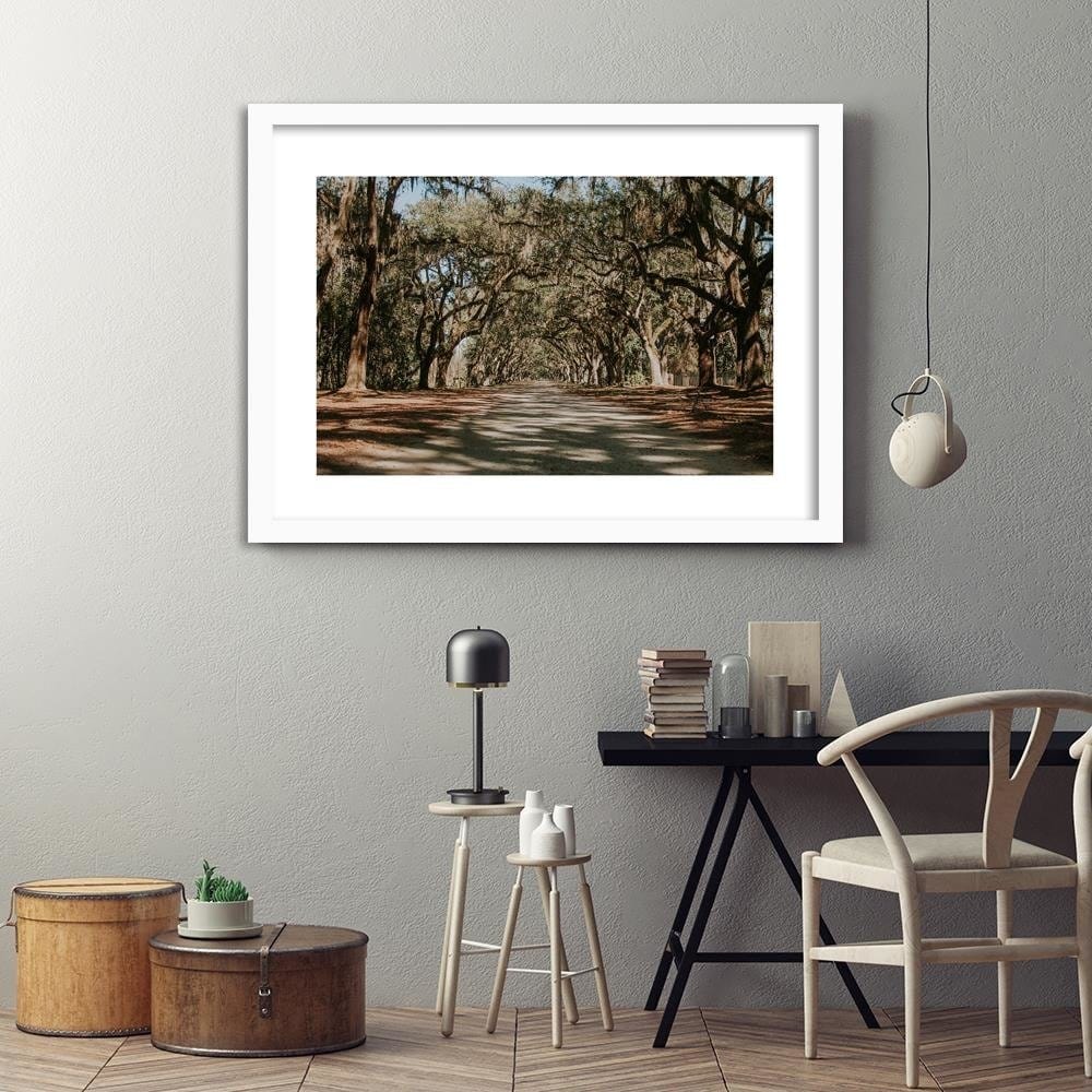 Glezna baltā rāmī - A Wide Path In The Park Home Trends DECO