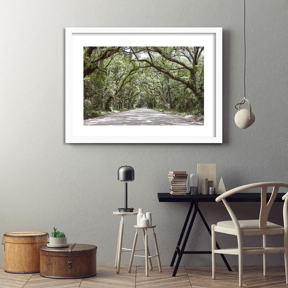 Glezna baltā rāmī - A Wide Path In The Woods Home Trends DECO