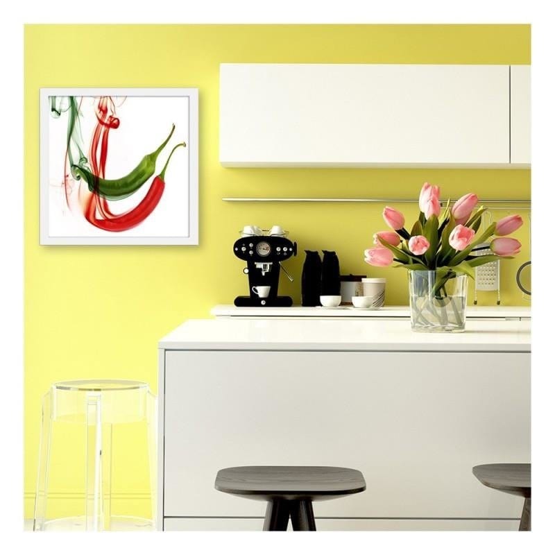Glezna baltā rāmī - Abstract chili peppers Home Trends DECO
