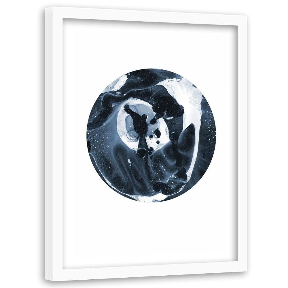 Glezna baltā rāmī - Abstract Circle Home Trends DECO