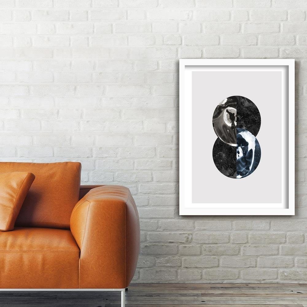 Glezna baltā rāmī - Abstract Circles Home Trends DECO