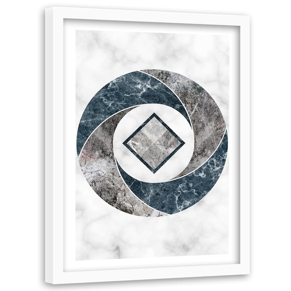 Glezna baltā rāmī - Abstract Geometry - Marble Home Trends DECO