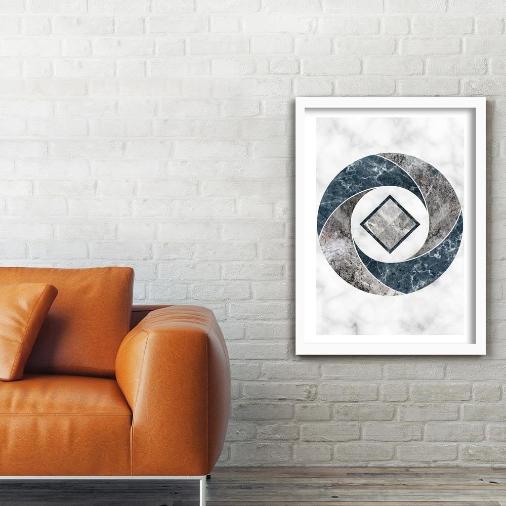 Glezna baltā rāmī - Abstract Geometry - Marble  Home Trends DECO