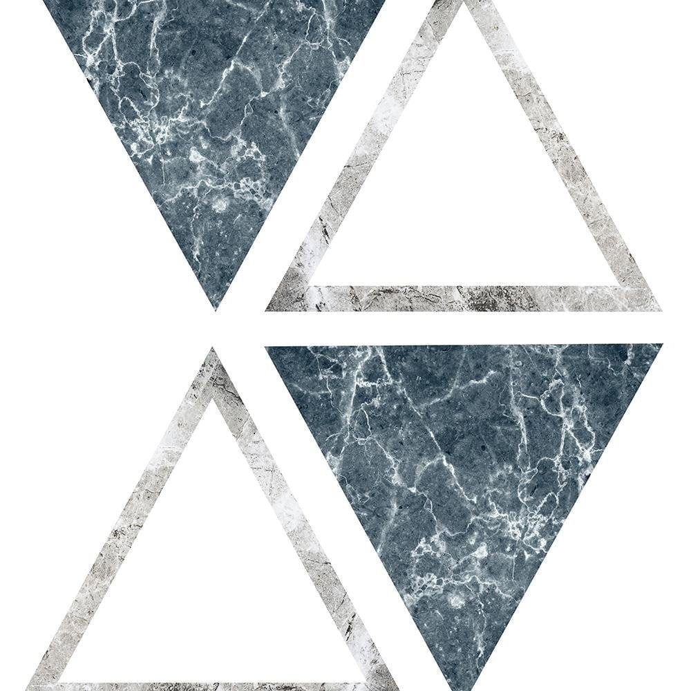 Glezna baltā rāmī - Abstract Marble Triangles Home Trends DECO