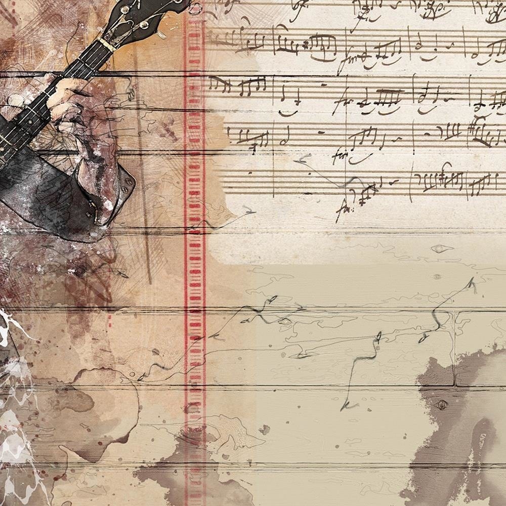 Glezna baltā rāmī - Abstract Musician Home Trends DECO