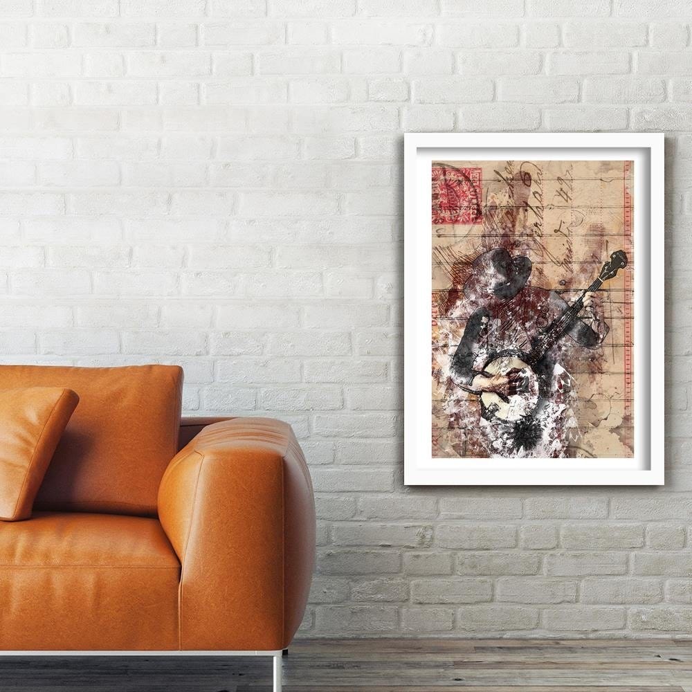 Glezna baltā rāmī - Abstract Musician  Home Trends DECO