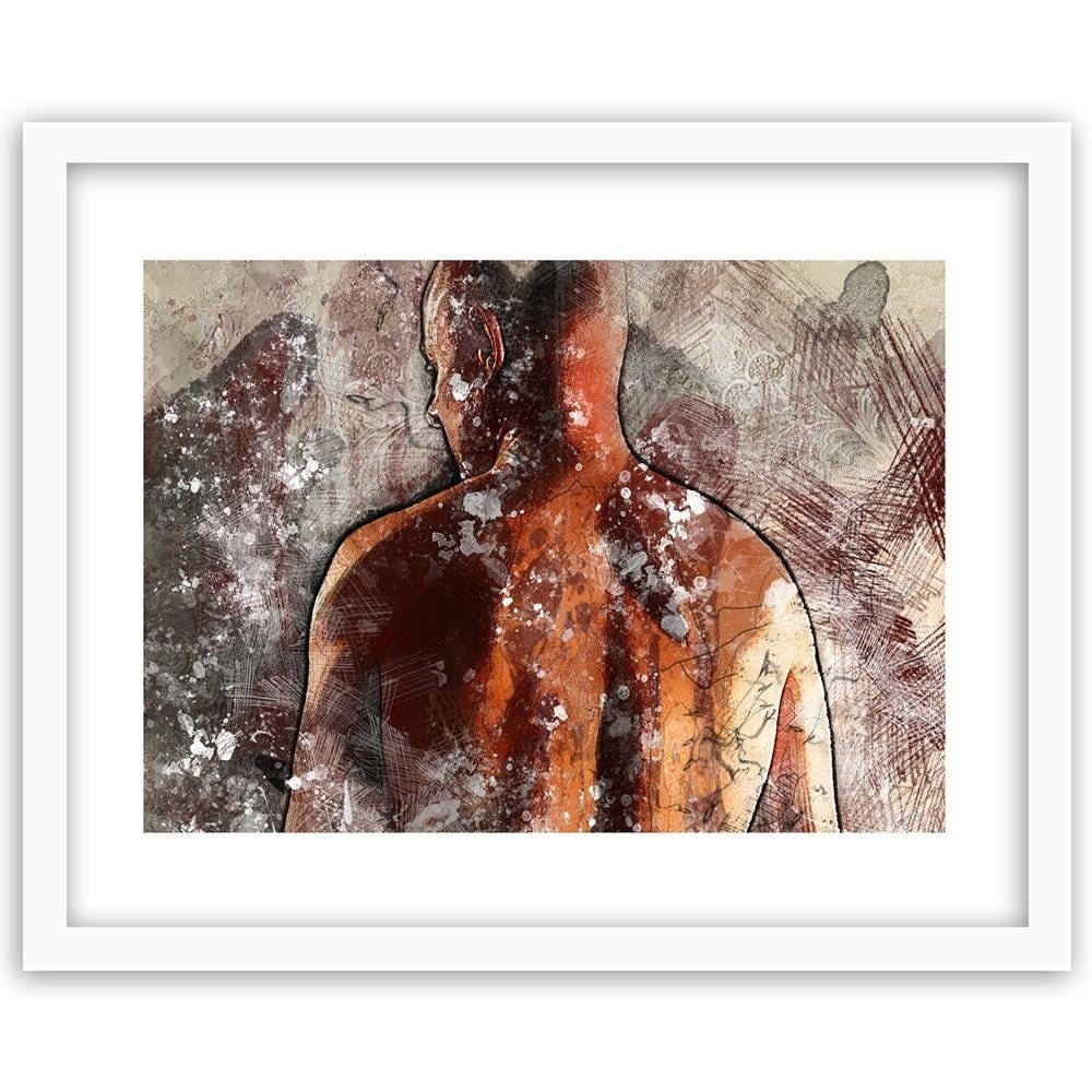 Glezna baltā rāmī - Abstract Silhouette Of A Man Home Trends DECO