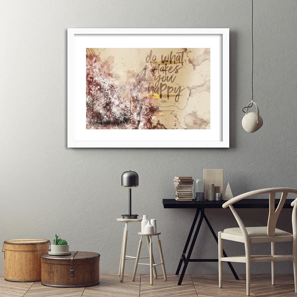 Glezna baltā rāmī - Abstract Silhouette Of A Woman Home Trends DECO