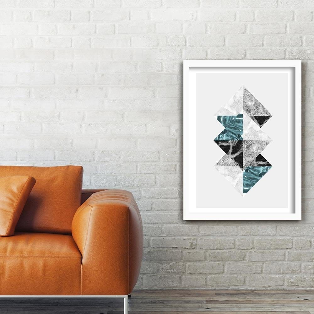 Glezna baltā rāmī - Abstract Squares Home Trends DECO