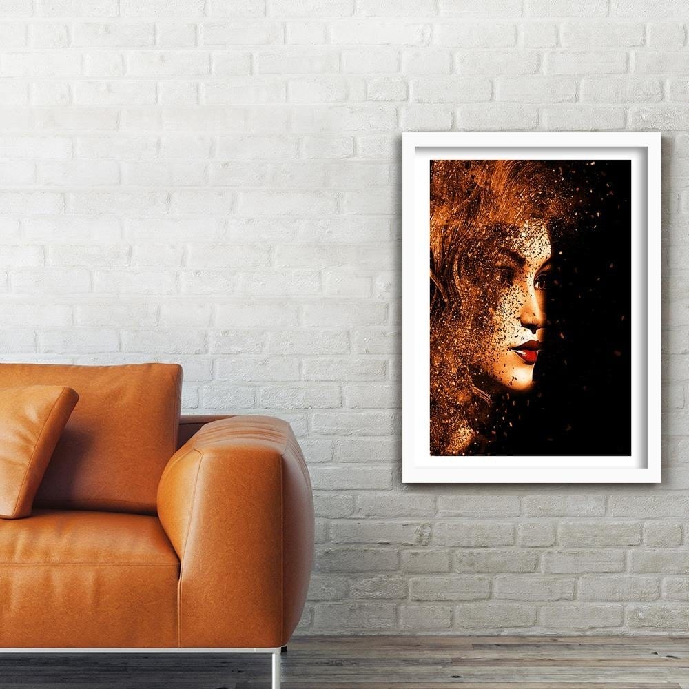 Glezna baltā rāmī - Abstract Woman's Face Home Trends DECO