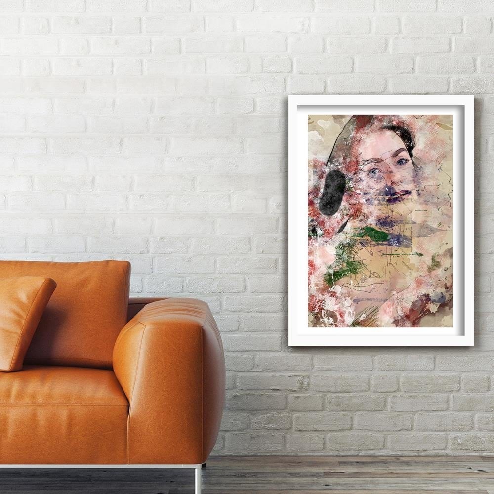 Glezna baltā rāmī - Abstract Woman's Face  Home Trends DECO