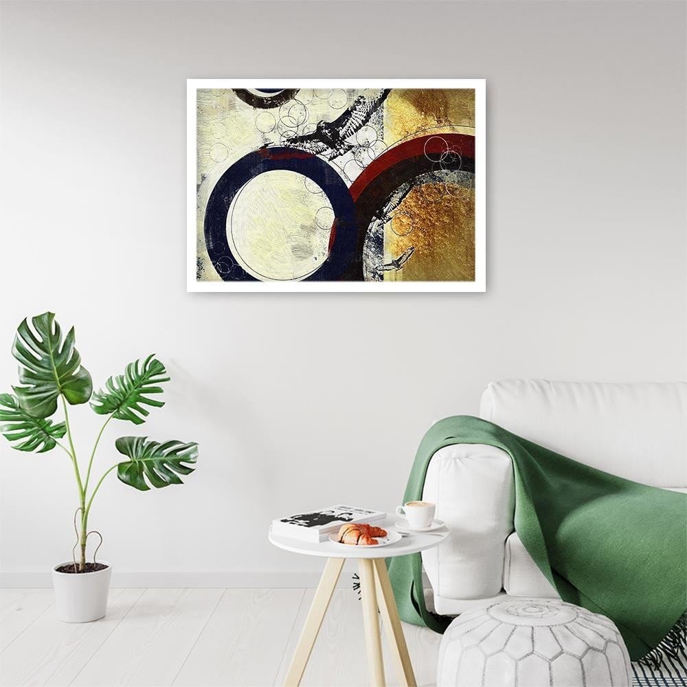 Glezna baltā rāmī - Abstraction Circles Home Trends DECO