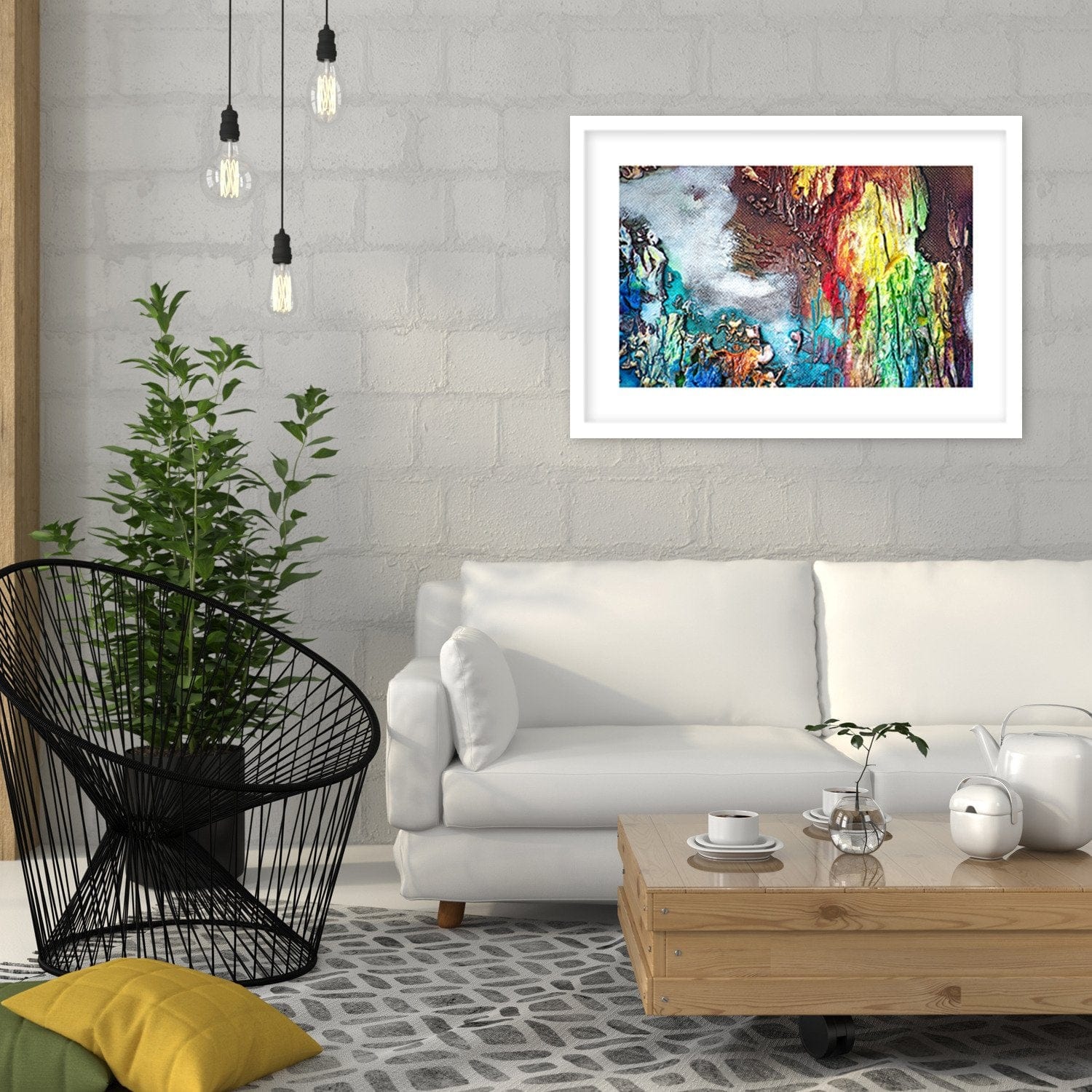 Glezna baltā rāmī - Abstraction In Color  Home Trends DECO