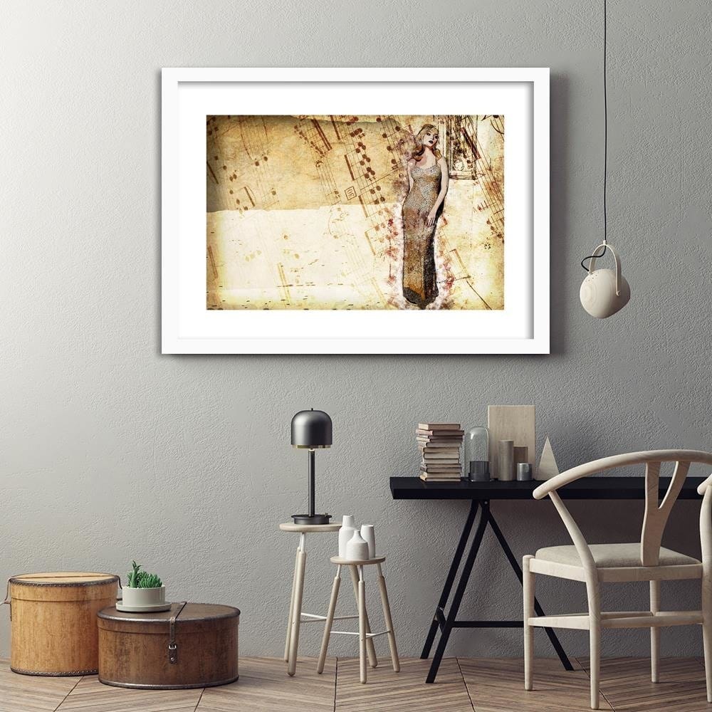 Glezna baltā rāmī - Abstraction Model Home Trends DECO