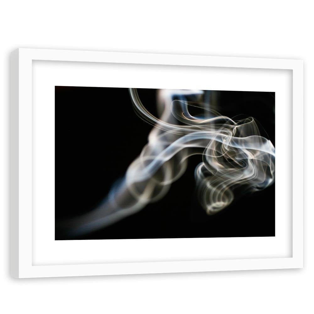 Glezna baltā rāmī - Abstraction Of Smoke Home Trends DECO