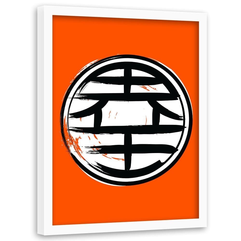 Glezna baltā rāmī - Abstraction Orange Home Trends DECO