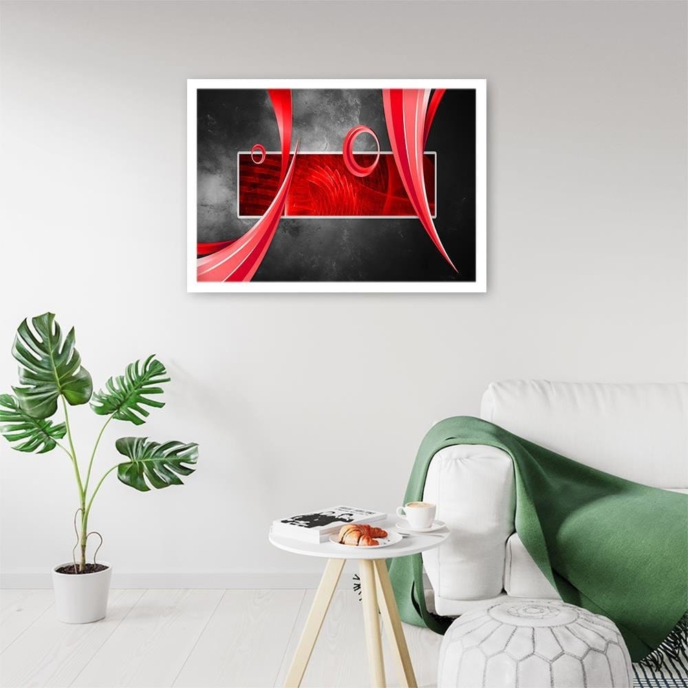 Glezna baltā rāmī - Abstraction Shapes Home Trends DECO