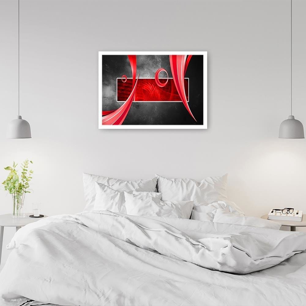 Glezna baltā rāmī - Abstraction Shapes Home Trends DECO