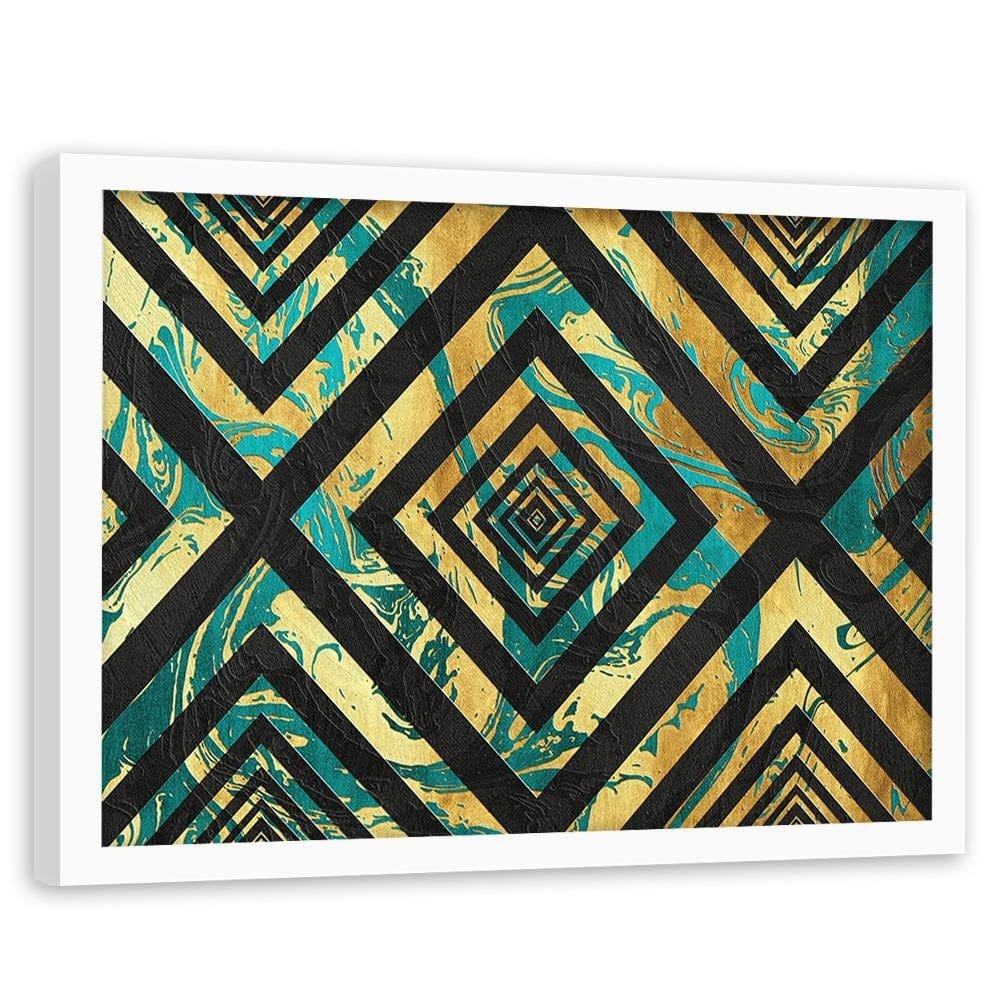 Glezna baltā rāmī - Abstraction With A Black Pattern Home Trends DECO