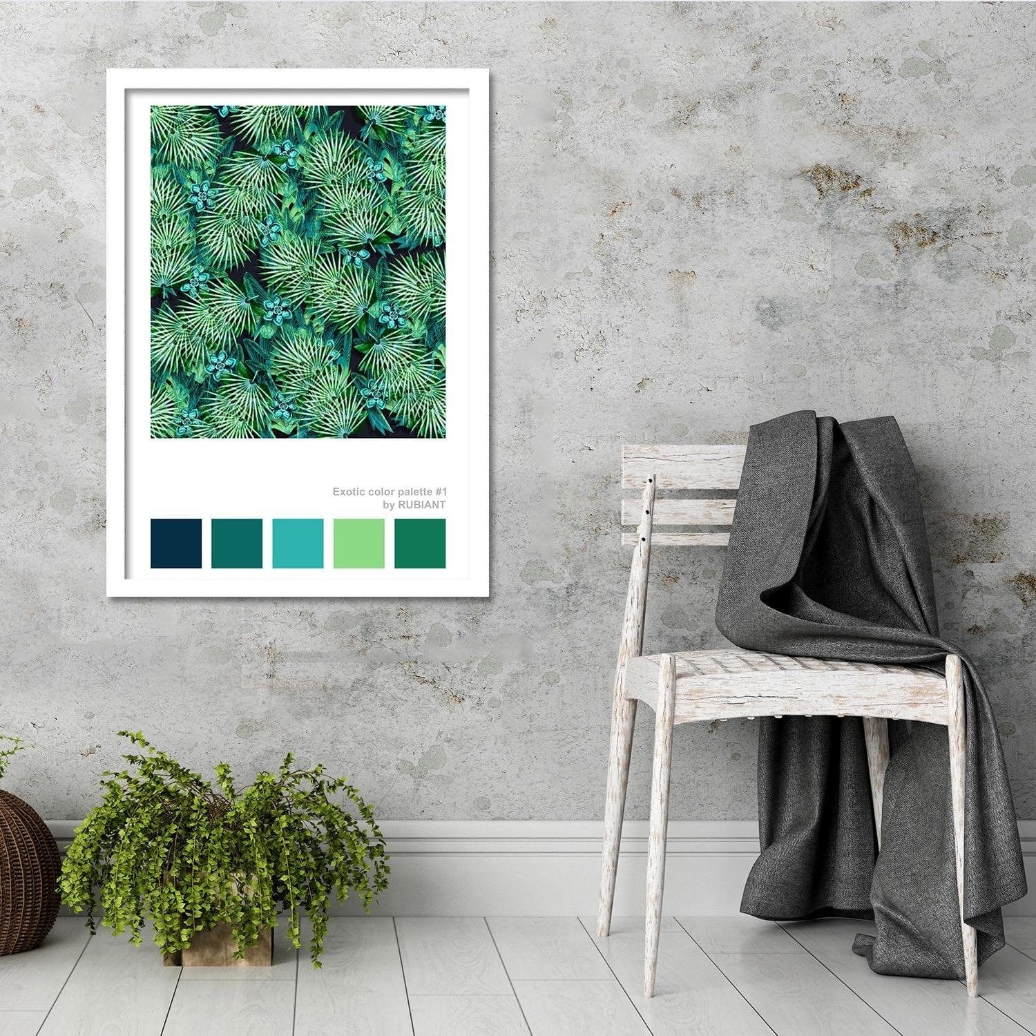 Glezna baltā rāmī - Acapulco Green Home Trends DECO