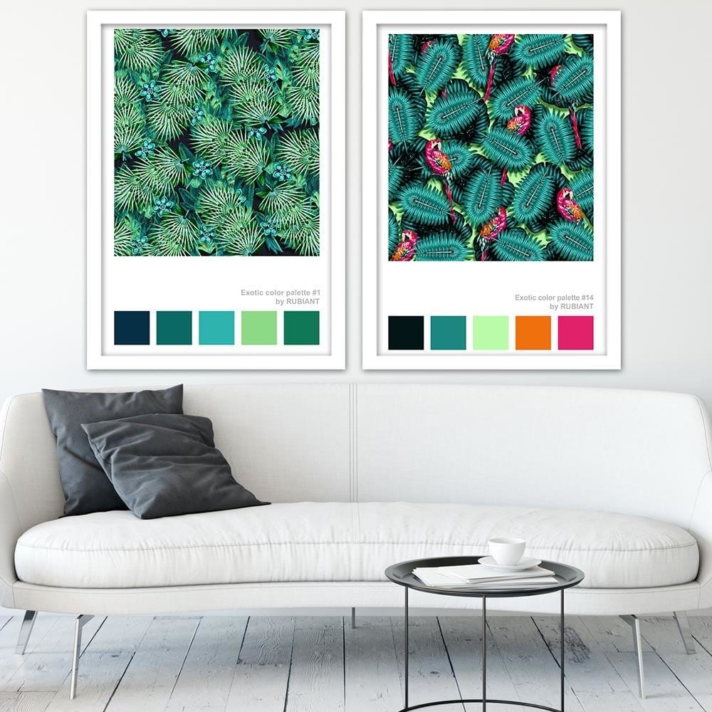 Glezna baltā rāmī - Acapulco Green Home Trends DECO