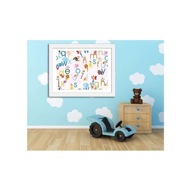 Glezna baltā rāmī - Alphabet of animals  Home Trends DECO