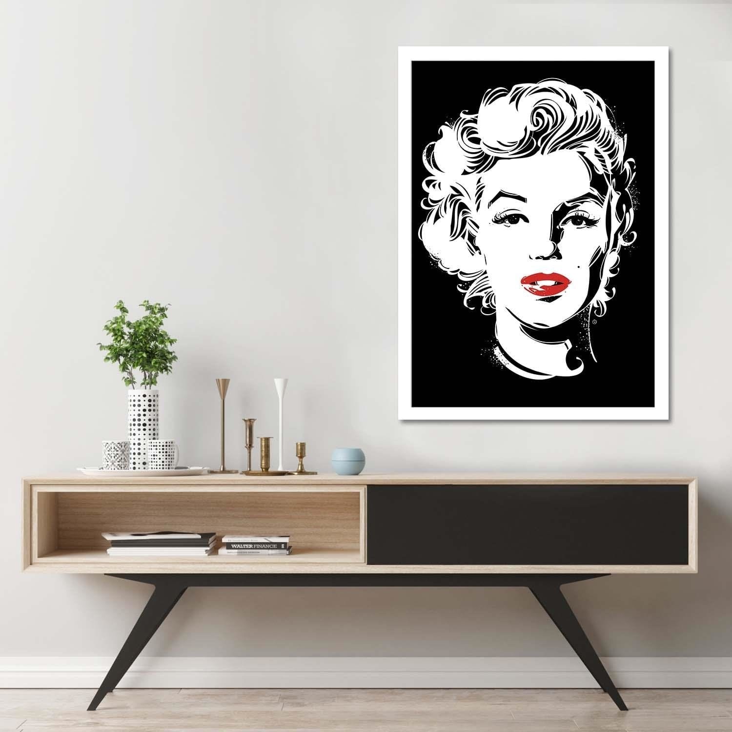 Glezna baltā rāmī - American Actress Black And White Home Trends DECO