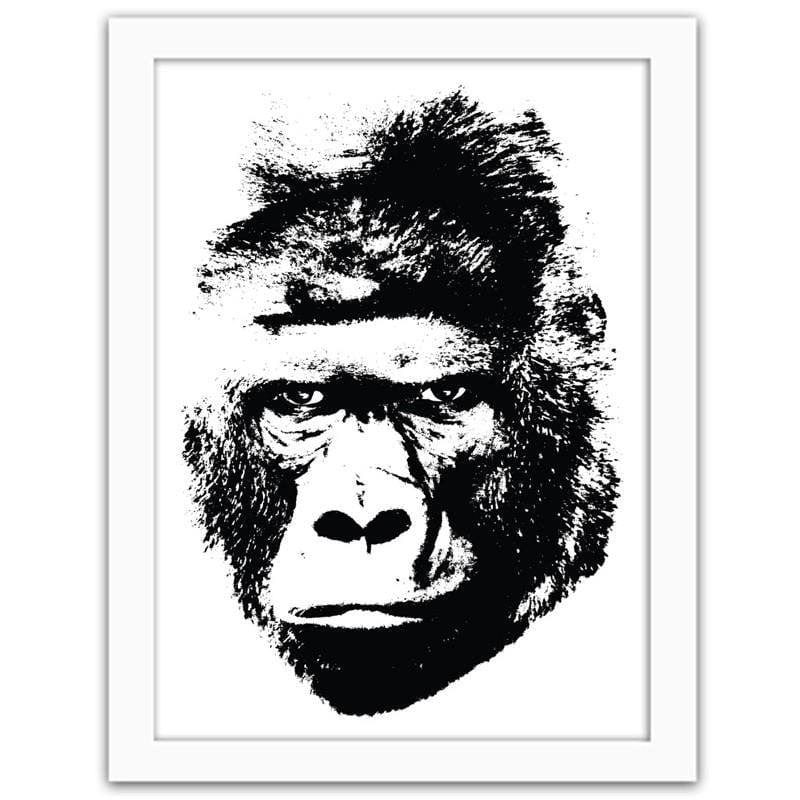 Glezna baltā rāmī - An illustration of a gorilla Home Trends DECO