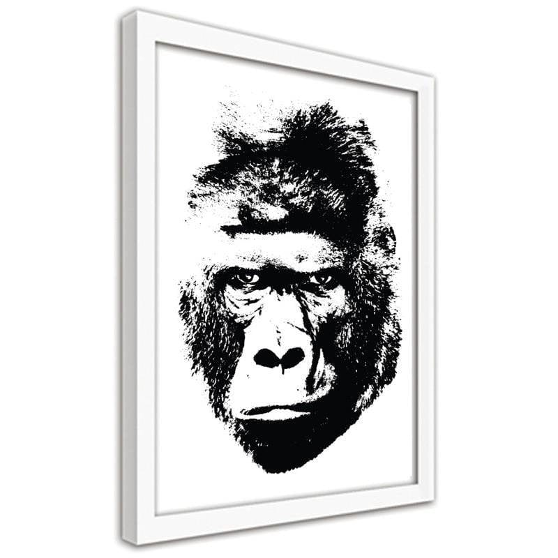Glezna baltā rāmī - An illustration of a gorilla Home Trends DECO