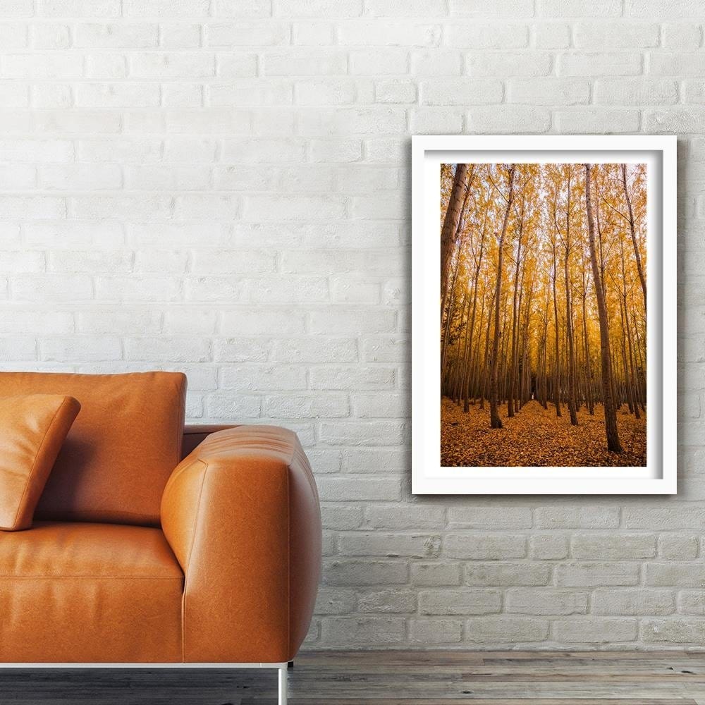 Glezna baltā rāmī - And Birch Leaves Home Trends DECO