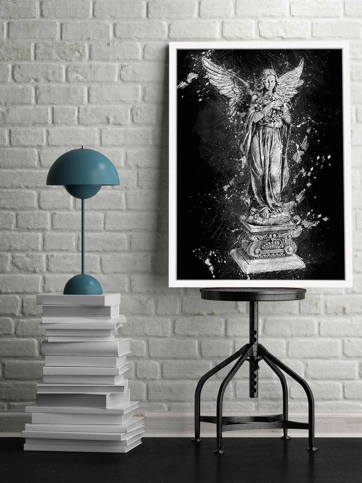 Glezna baltā rāmī - Angel Statue  Home Trends DECO