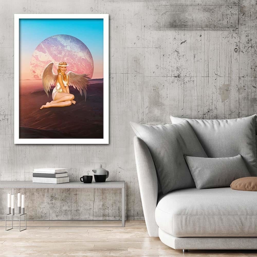 Glezna baltā rāmī - Angel Women Home Trends DECO