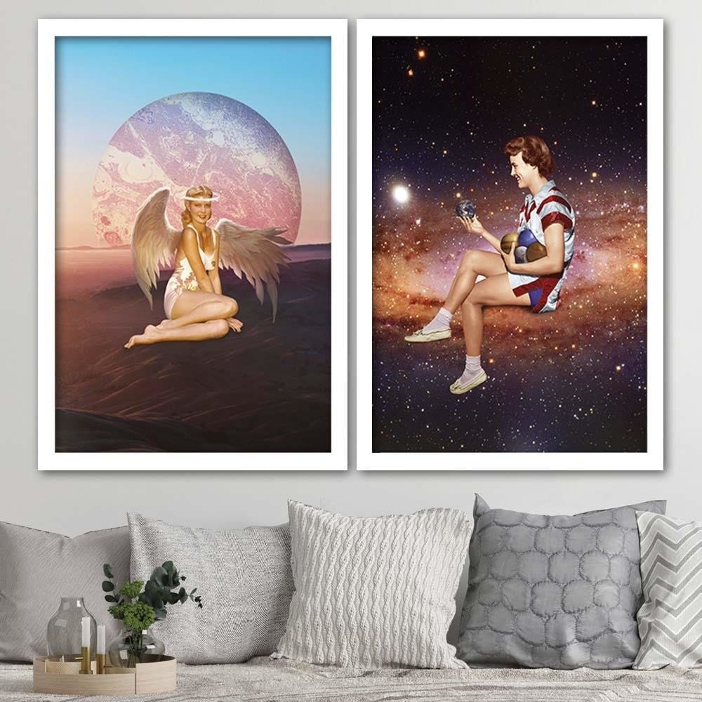 Glezna baltā rāmī - Angel Women Home Trends DECO