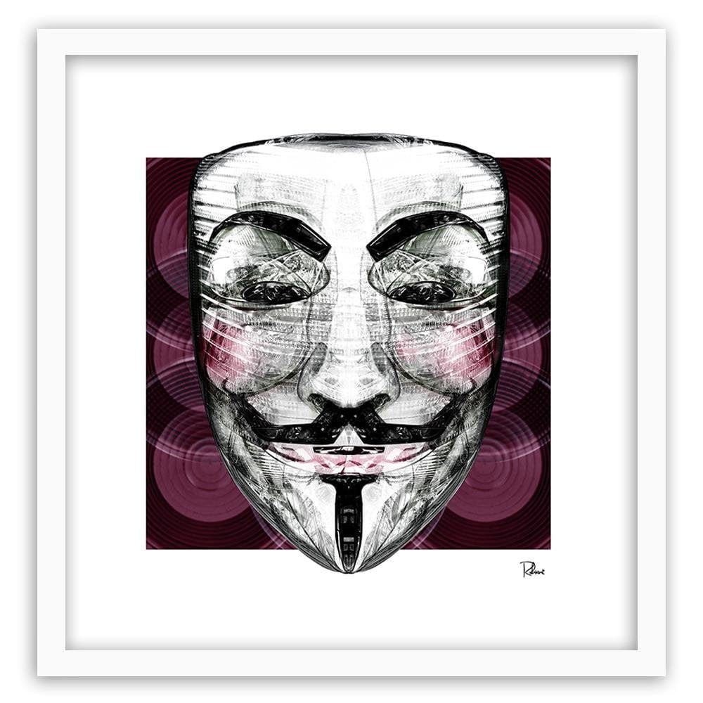 Glezna baltā rāmī - Anonymous Mask Home Trends DECO