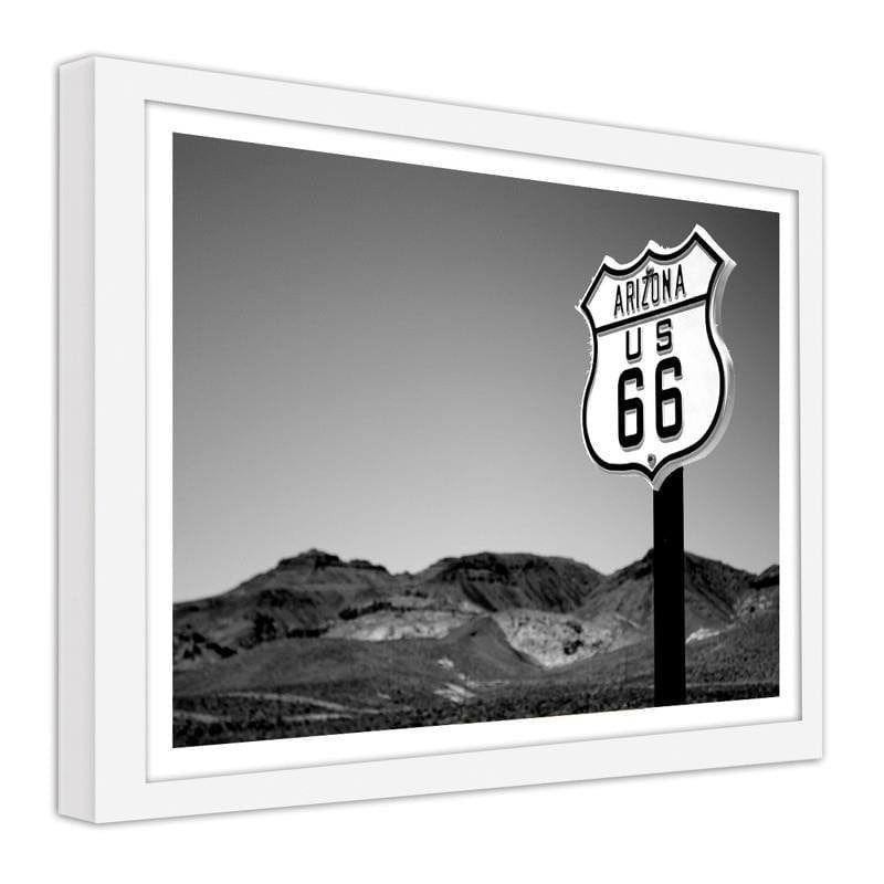 Glezna baltā rāmī - Arizona us 66 Home Trends DECO