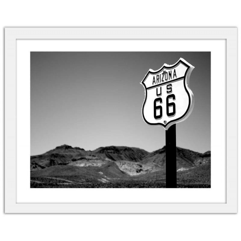 Glezna baltā rāmī - Arizona us 66 Home Trends DECO
