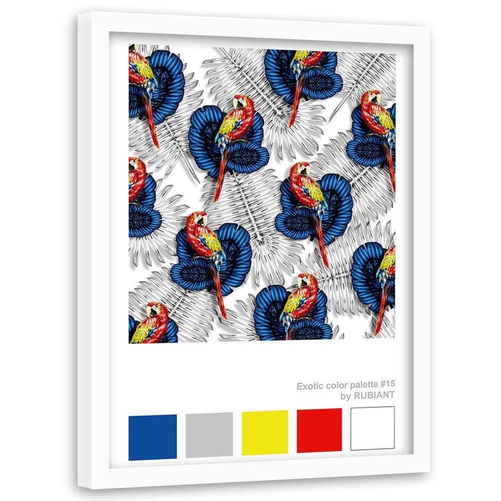 Glezna baltā rāmī - Art Print Exotic Blue Home Trends DECO