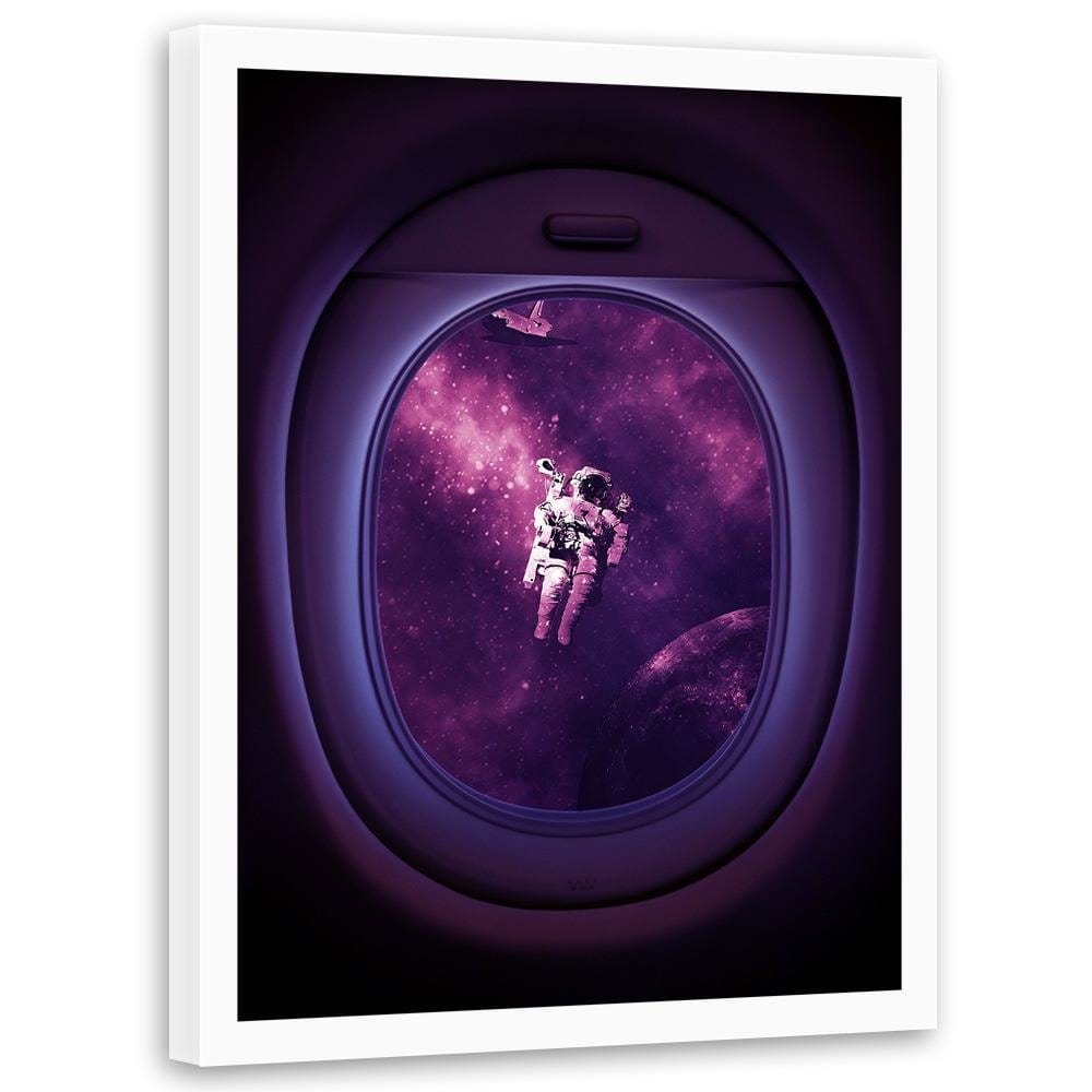 Glezna baltā rāmī - Artwork Image Astronaut Purple Home Trends DECO
