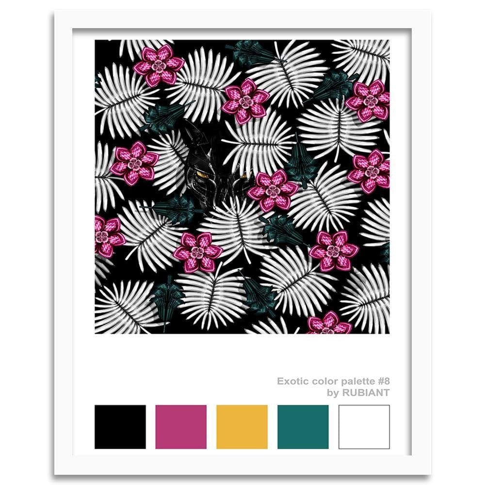 Glezna baltā rāmī - Artwork Tropical Pink Home Trends DECO