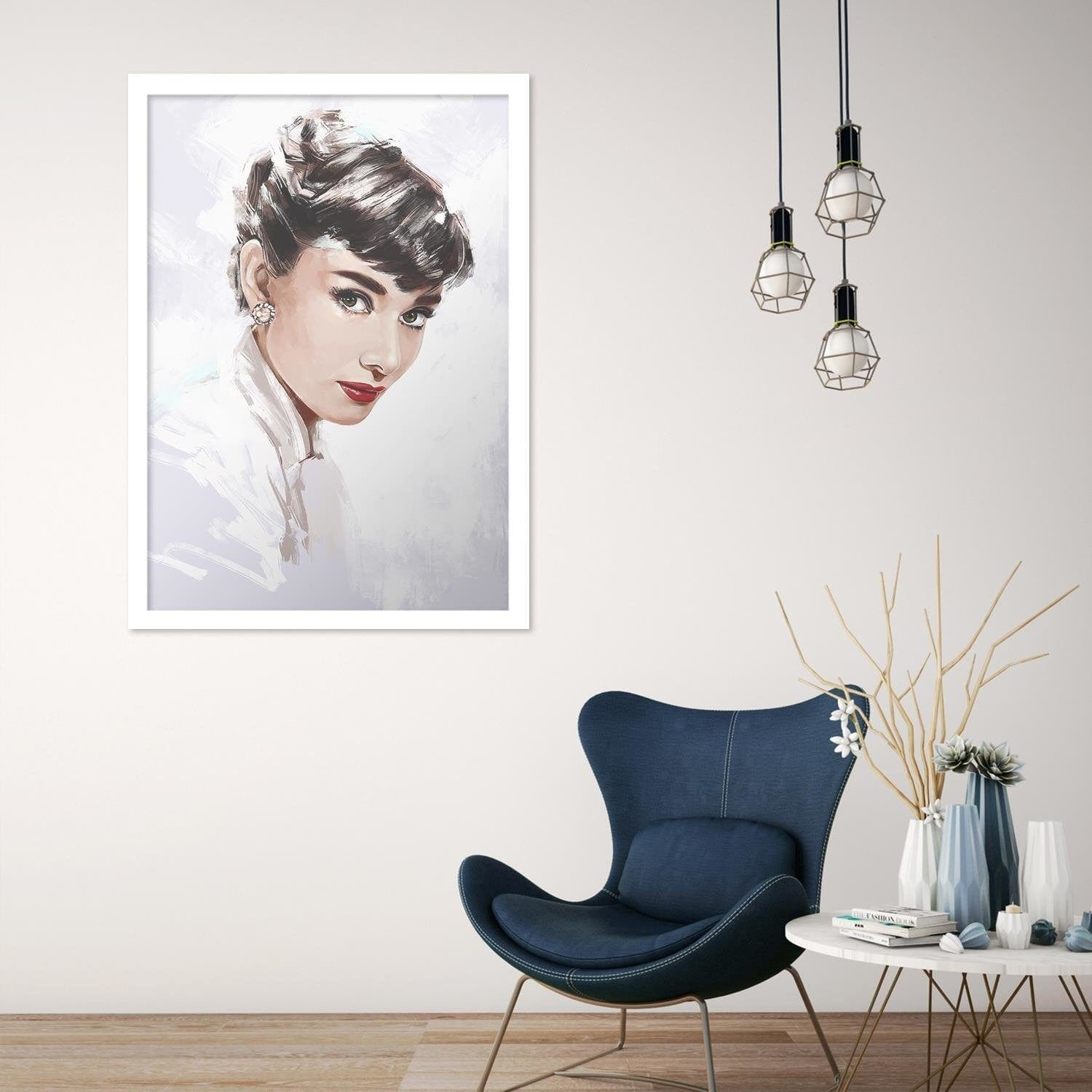 Glezna baltā rāmī - Audrey Home Trends DECO