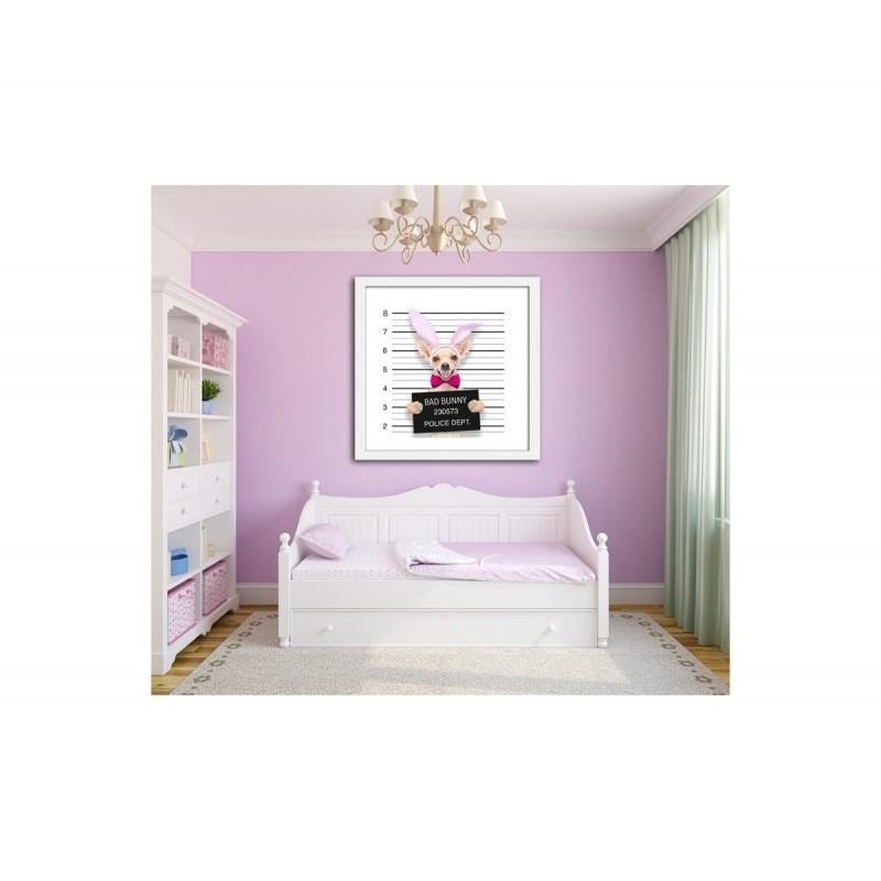 Glezna baltā rāmī - Bad bunny little photo hidden  Home Trends DECO