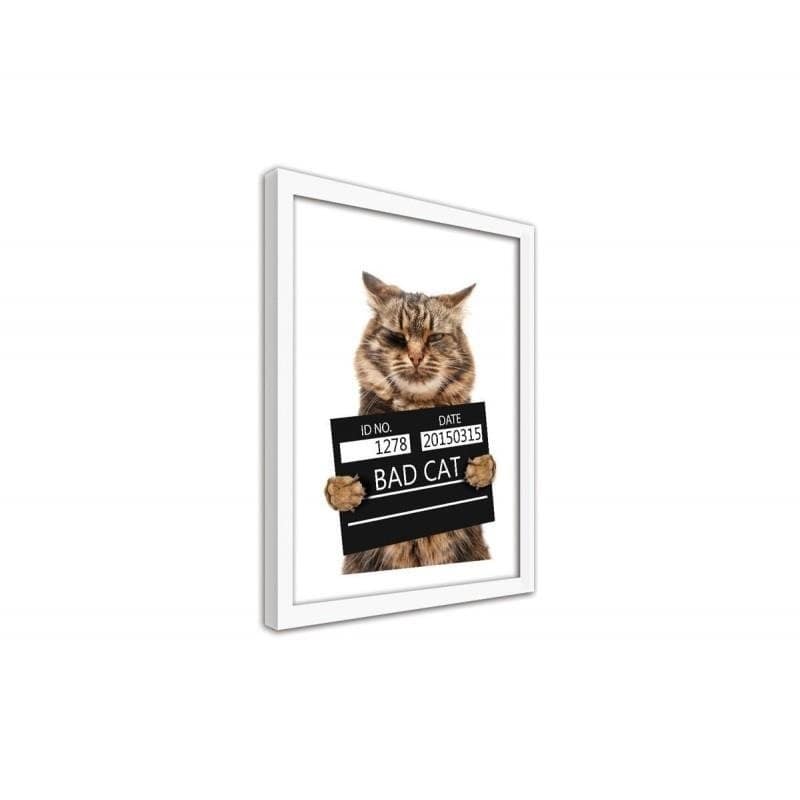 Glezna baltā rāmī - Bad cat Home Trends DECO
